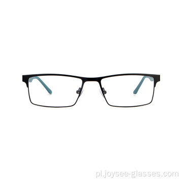 Uniwersalne luksusowe prostokąty unisex full-cim okulary ramy mody metalowe okulary